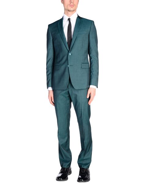 Versace Suits In Dark Green 